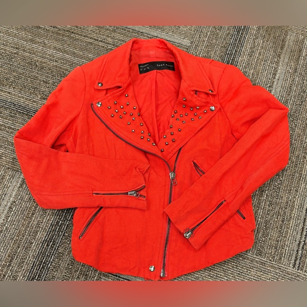 Zara Basic Jacket With Stud Accents - image 1